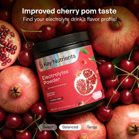 KEY NUTRIENTS Électrolytes Potassium Cerise Pom mixed drink