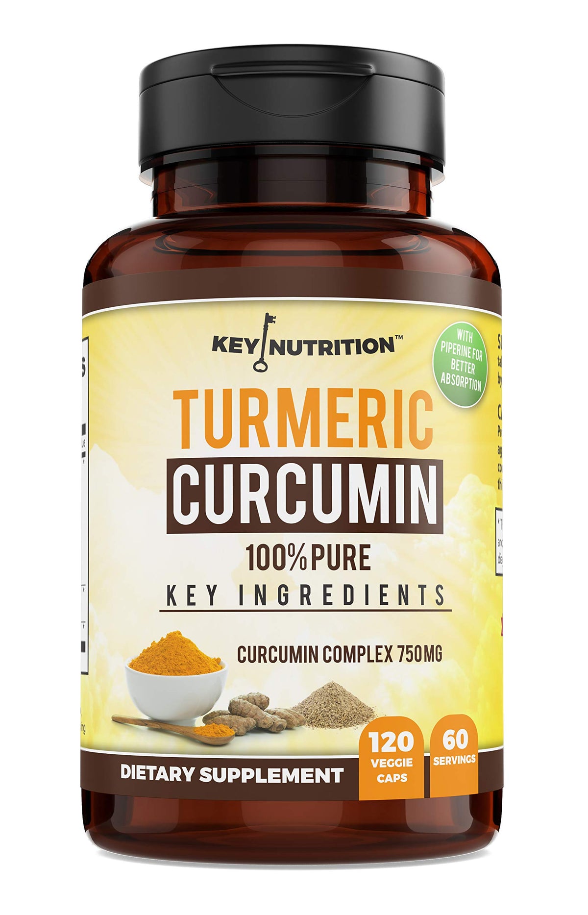 Key Nutrition Complexe Curcuma Curcumin 120 capsules vue de face