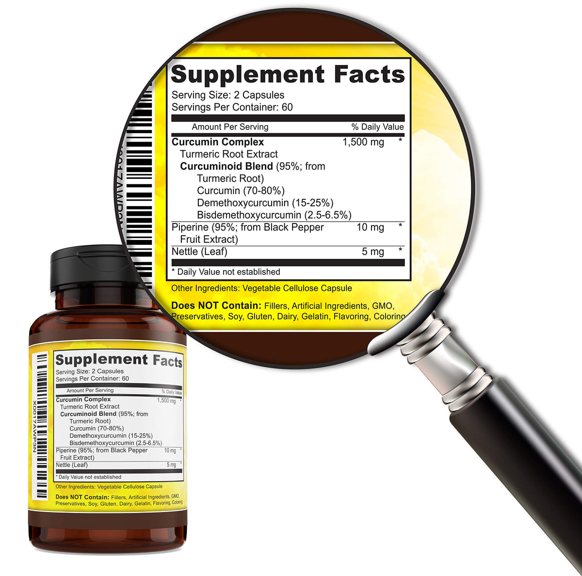 Key Nutrition Complexe Curcuma Curcumin étiquette et informations nutritionnelles