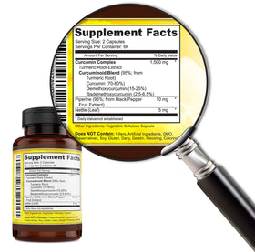 Key Nutrition Complexe Curcuma Curcumin étiquette et informations nutritionnelles