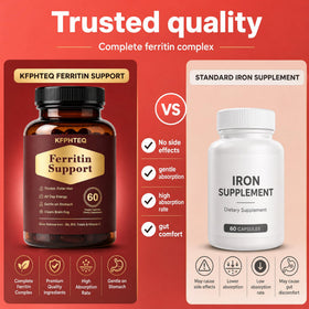 KFPHTEQ Complément Alimentaire Fer 60 Capsules avec étiquette