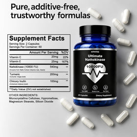 KFPHTEQ Nattokinase capsules, présentation sur une table