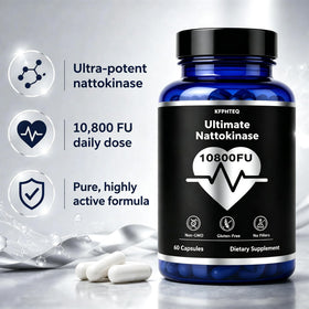 KFPHTEQ Nattokinase capsules, prise avec un verre d'eau