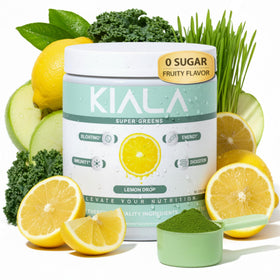 Kiala Nutrition Poudre de Super Greens avec Spiruline et Chlorelle, vue avant