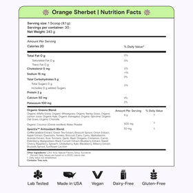 Kiala Nutrition Poudre Super Greens Orange Sherbet 322g - différents parfums disponibles
