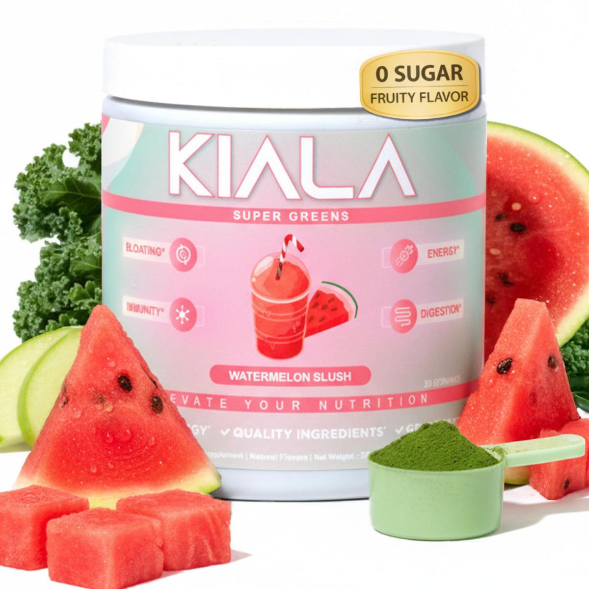 Kiala Nutrition Super Greens Poudre 330g vue de face