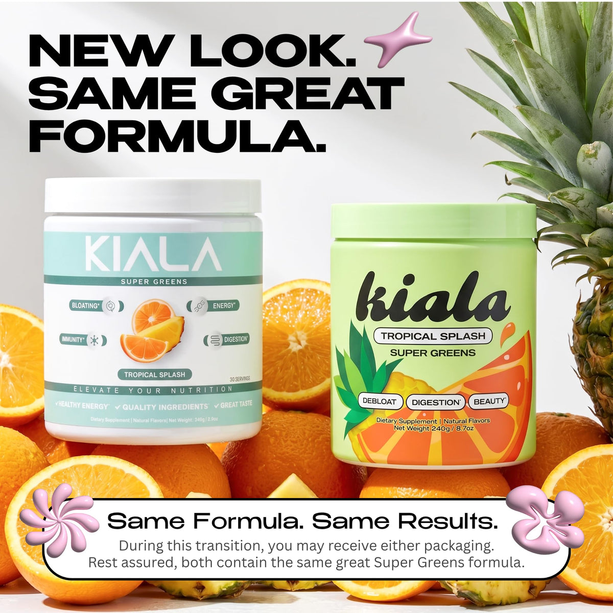 Kiala Nutrition Super Greens Tropical Splash 322g - dos du produit