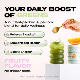Kiala Nutrition Super Greens Tropical Splash 322g - étiquette avec ingrédients