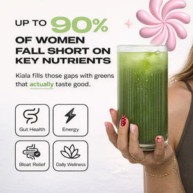 Kiala Nutrition Super Greens Tropical Splash 322g - mélange dans un verre