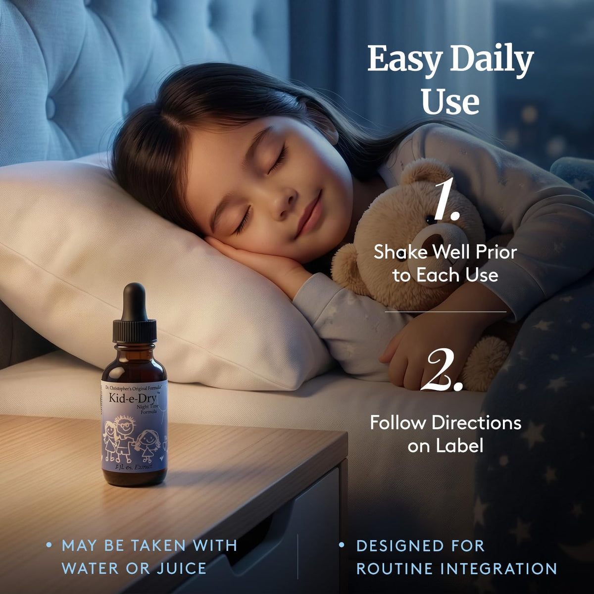 Kid-e-Dry Glycerite avec gélules en arrière-plan