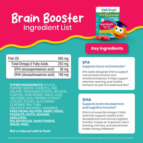 KIDS SMART Gummies Oméga-3 DHA EPA avec d'autres produits de santé pour enfants