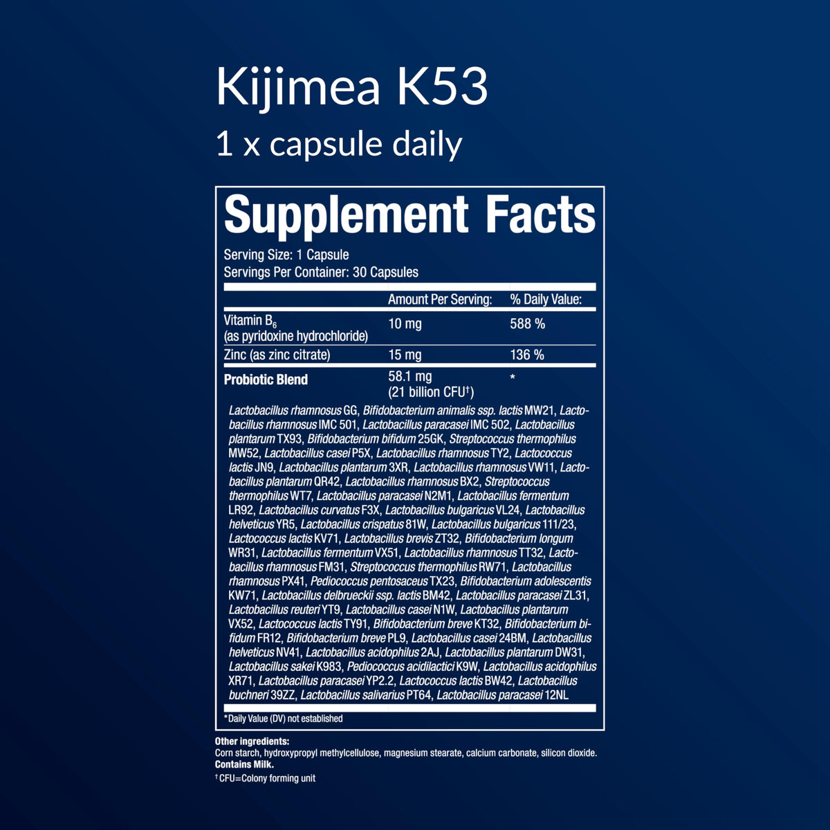 Kijimea K53 capsules avec un verre d'eau à côté