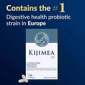 Kijimea K53 capsules individuelles sur une surface blanche