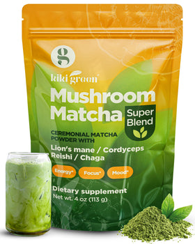 KIKI Green Poudre de Matcha aux Champignons 118g vue de face