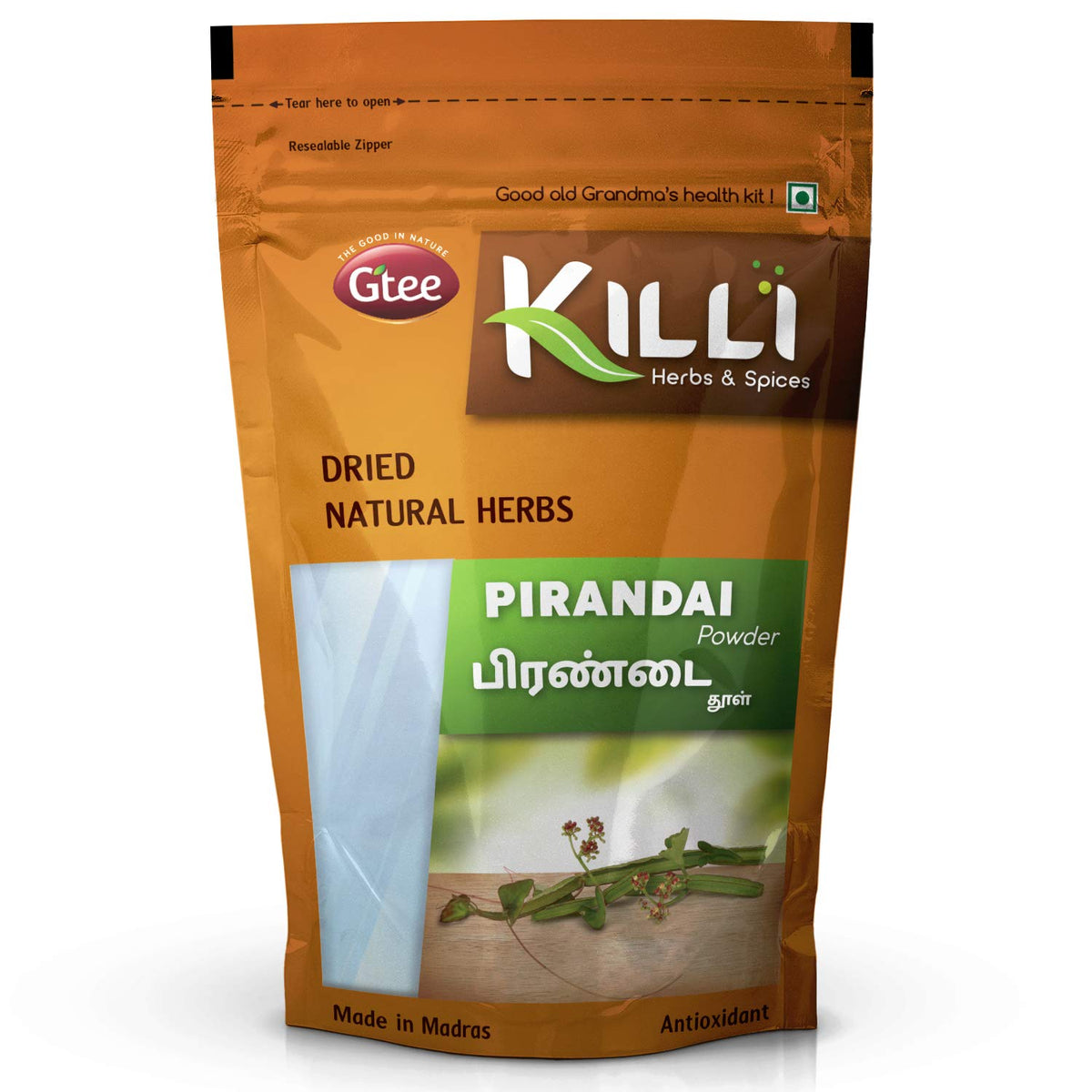KILLI Pirandai Poudre 100g contenu en gros plan