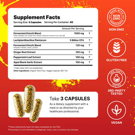 Kimchi Queen Complément Alimentaire Kimchi Fermenté capsules avec des légumes frais