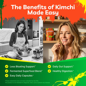 Kimchi Queen Complément Alimentaire Kimchi Fermenté capsules végétales sur fond blanc