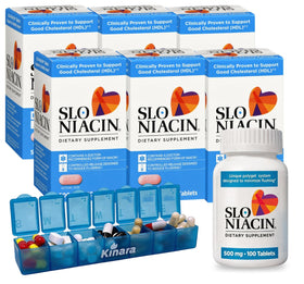 Kinara Slo Niacin 500mg 100 Capsules packaging front view
