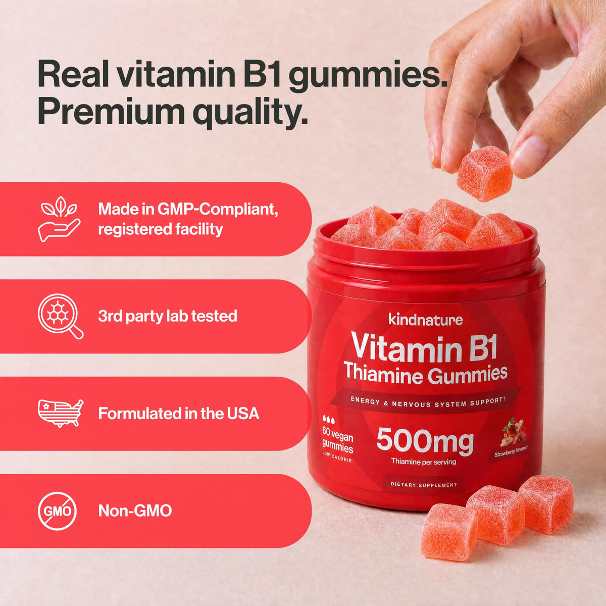kindnature Gummies B1 500mg en utilisation avec des enfants