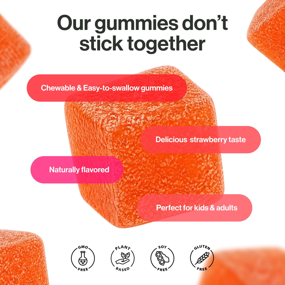 kindnature Gummies B1 500mg vue de côté de la bouteille