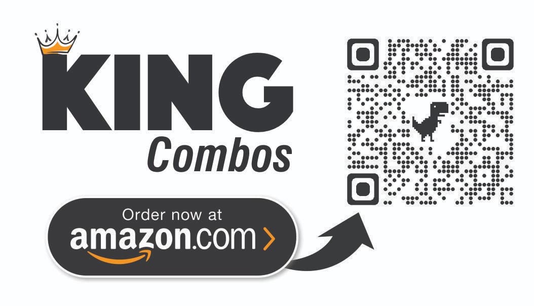 KING COMBOS Tablettes de Glucose Assorties, vue de face avec QR code