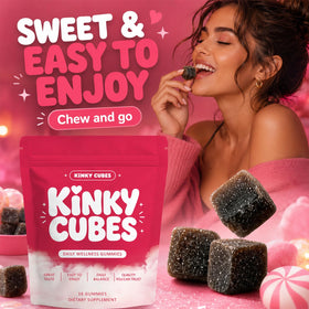 KINKY CUBES Gummies sur une table