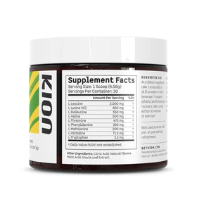 Kion Aminos Poudre d'acides aminés essentiels 249g en utilisation