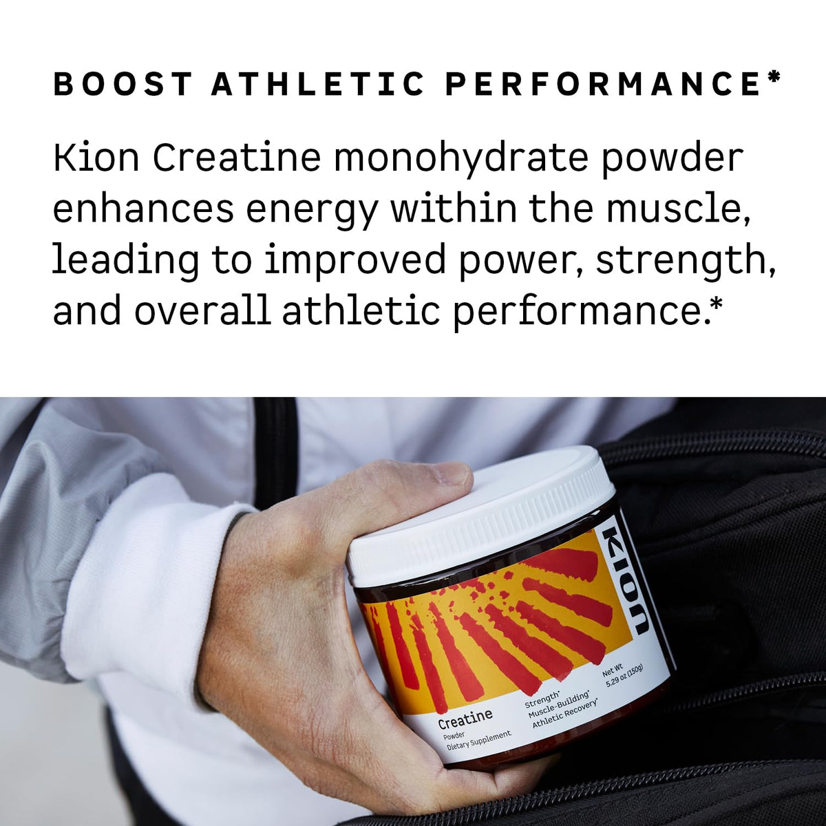 Kion Créatine Monohydrate Creapure 200g couvercle ouvert