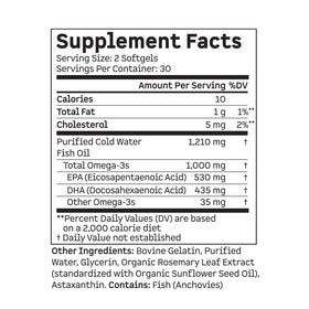 Kion Omega 1000 mg gélules d'huile de poisson sur fond blanc