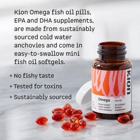 Kion Omega 1000 mg gélules mini d'huile de poisson avec emballage