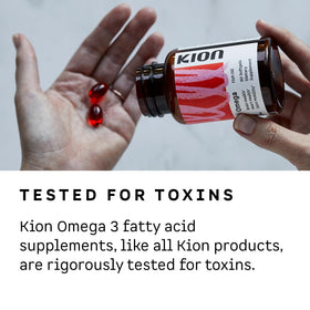 Kion Omega 1000 mg gélules mini d'huile de poisson vue de côté