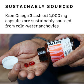 Kion Omega gélules d'huile de poisson avec ingrédients visibles