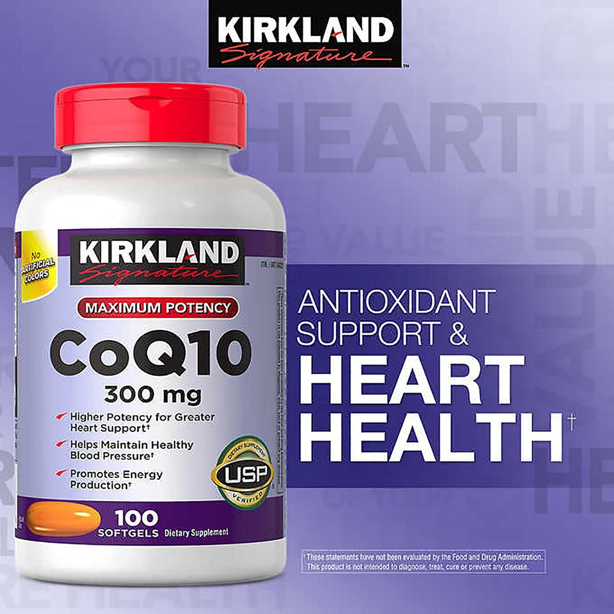 KIRKLAND CoQ10 300 mg 100 gélules emballage
