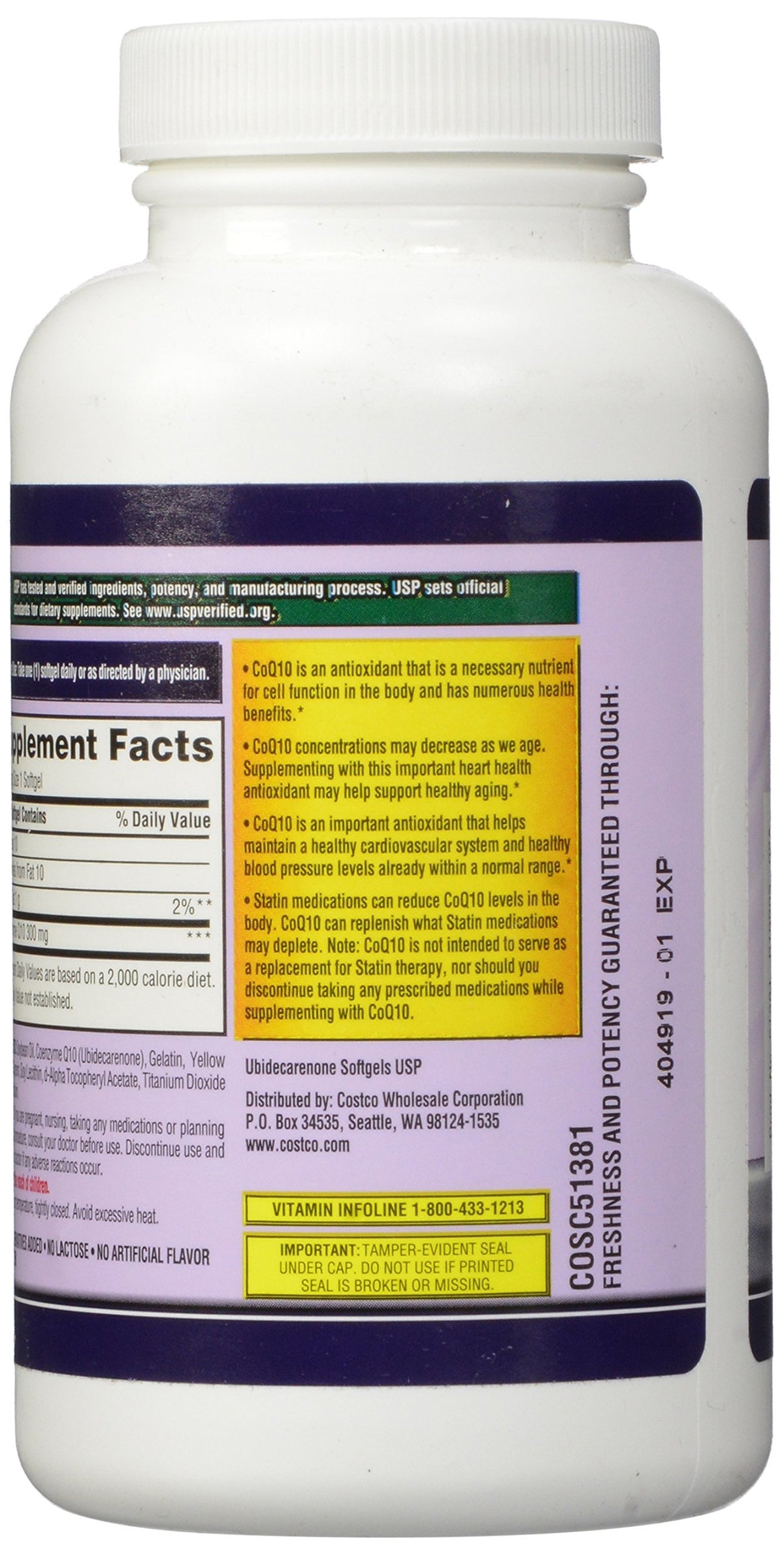 KIRKLAND CoQ10 300 mg gélules molles à côté d'une main