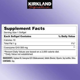 KIRKLAND CoQ10 300 mg gélules sur une table