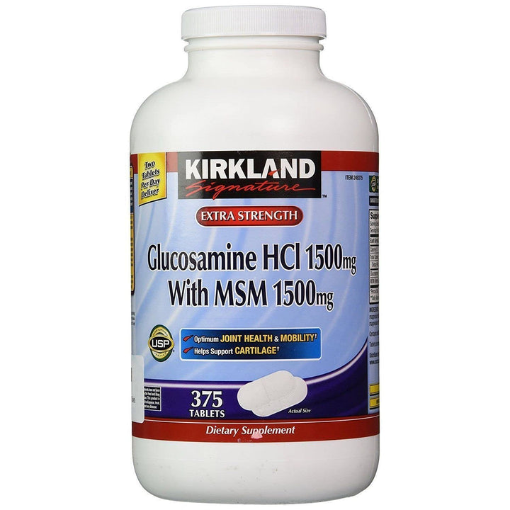 KIRKLAND Glucosamine avec MSM 375 comprimés vue avant