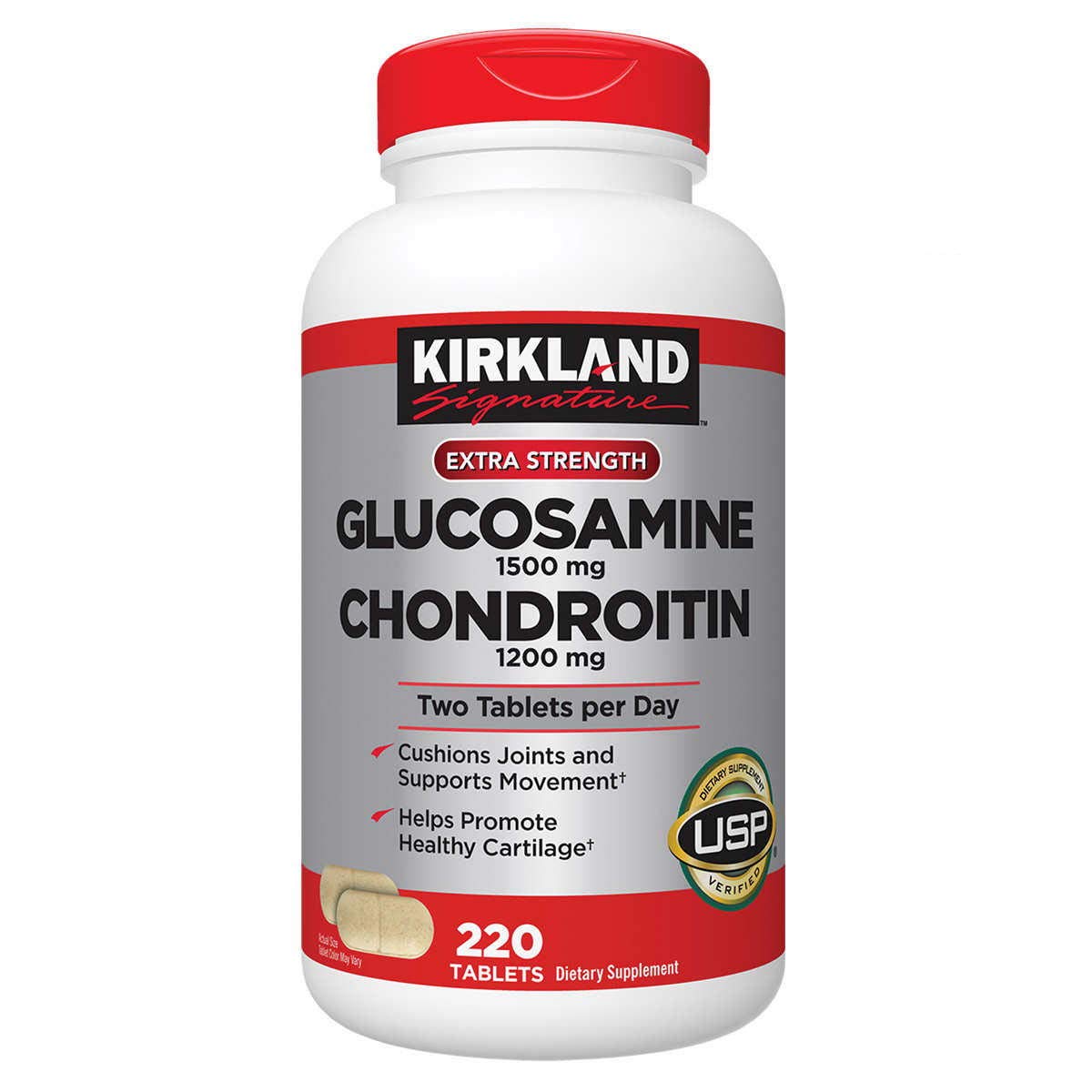 KIRKLAND Glucosamine & Chondroitin 220 comprimés - Bouteille 1