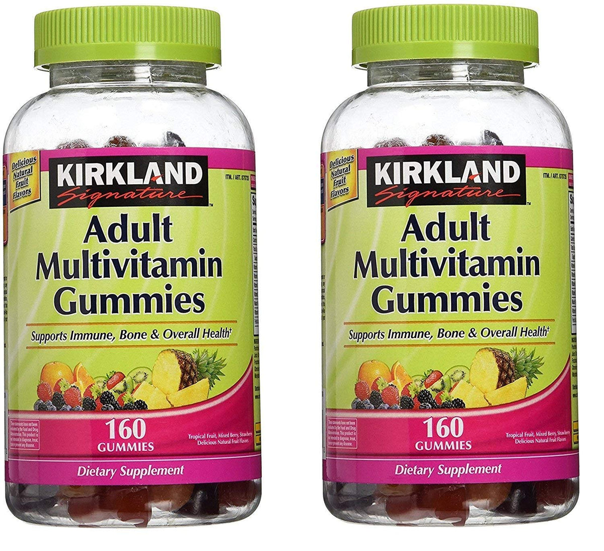 KIRKLAND Gummies Multivitamines 640 Gummies vue de face avec emballage