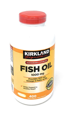 KIRKLAND Huile de Poisson Concentrée 400 gélules 1000mg vue de face