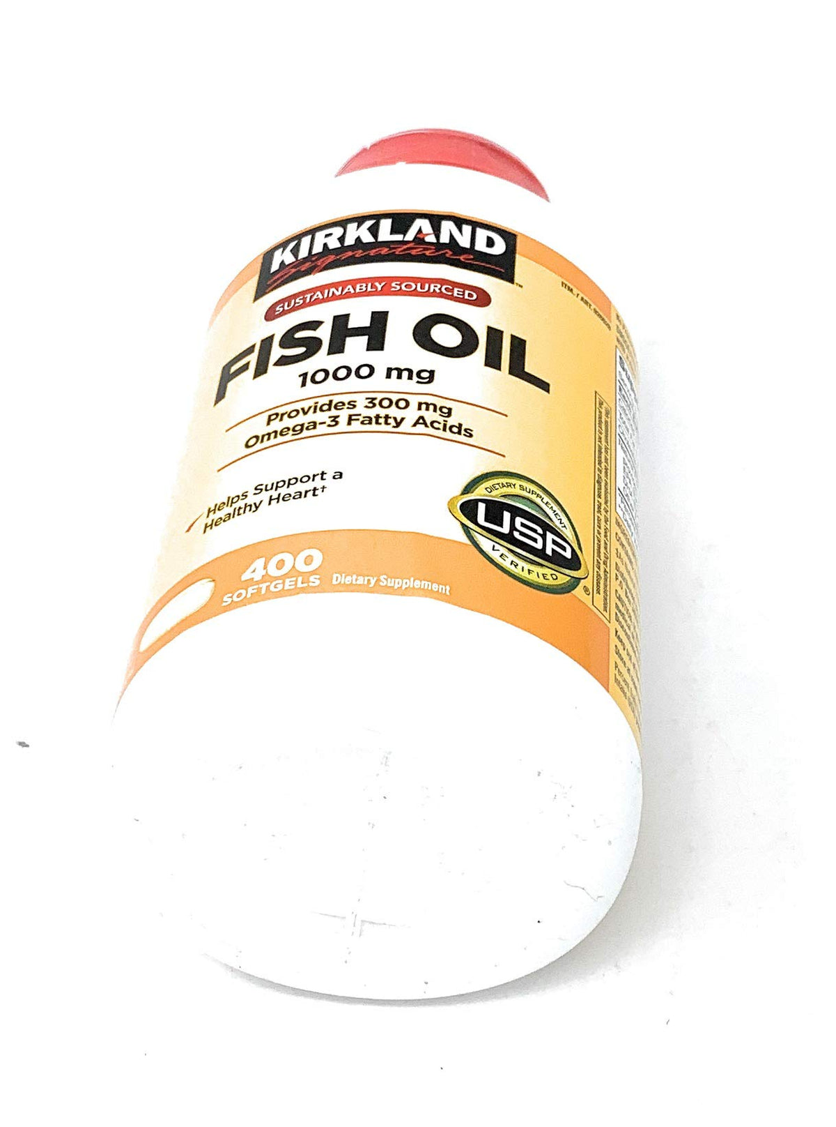 KIRKLAND Huile de Poisson gélules sur fond blanc