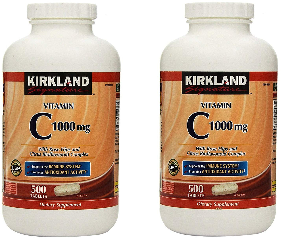 KIRKLAND Vitamine C 1000 mg avec Églantier et Bioflavonoïdes, emballage avant