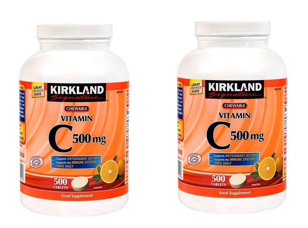KIRKLAND Vitamine C 500 mg Tablettes à Croquer Orange, vue avant