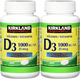KIRKLAND Vitamine D3 1000UI 360 tablettes, vue de dos