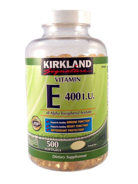 KIRKLAND Vitamine E 400 IU 500 gélules souples vue de face