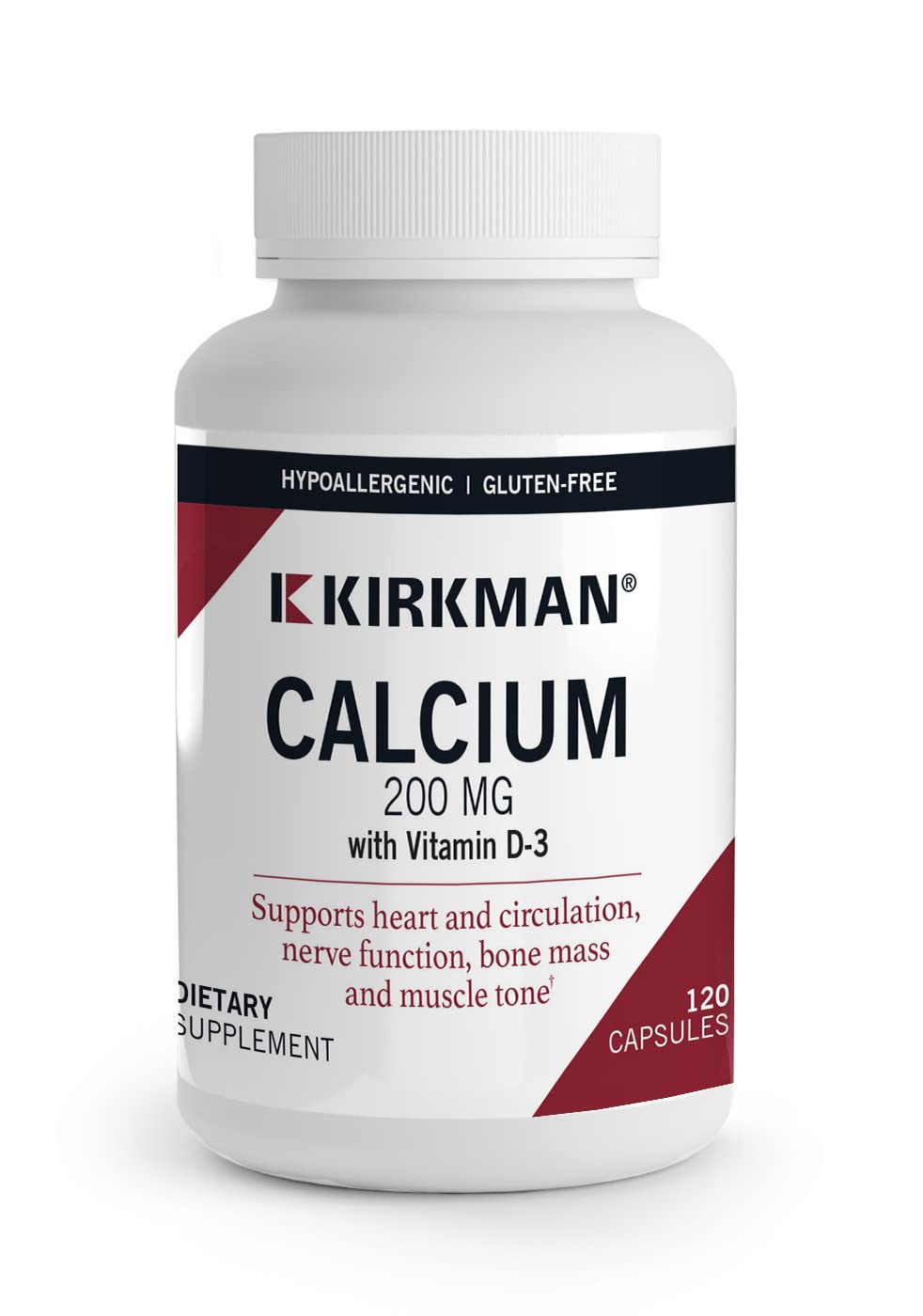 Kirkman Calcium 200 mg 120 Gélules Végétariennes - vue avant