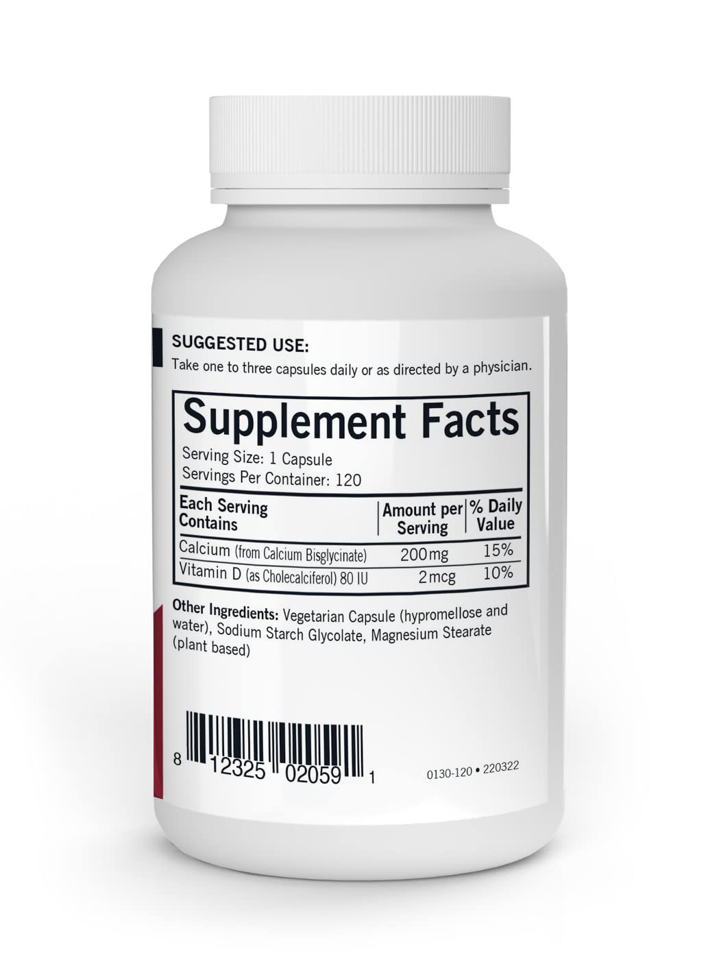 Kirkman Calcium 200 mg - étiquette de la bouteille