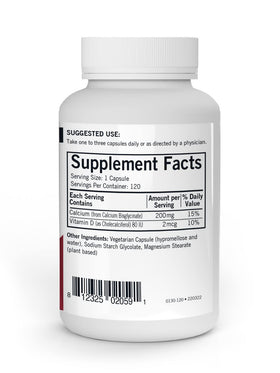 Kirkman Calcium 200 mg - étiquette de la bouteille