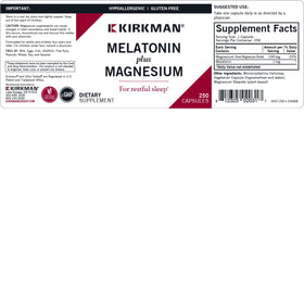 Kirkman Capsules de Mélatonine Plus Magnésium, vue de côté