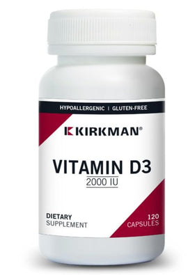 Kirkman Capsules de Vitamine D-3 2000 UI, vue avant de l'emballage