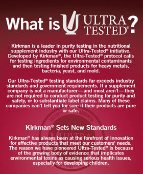 Kirkman GABA 250 mg capsules, présentation sur une table